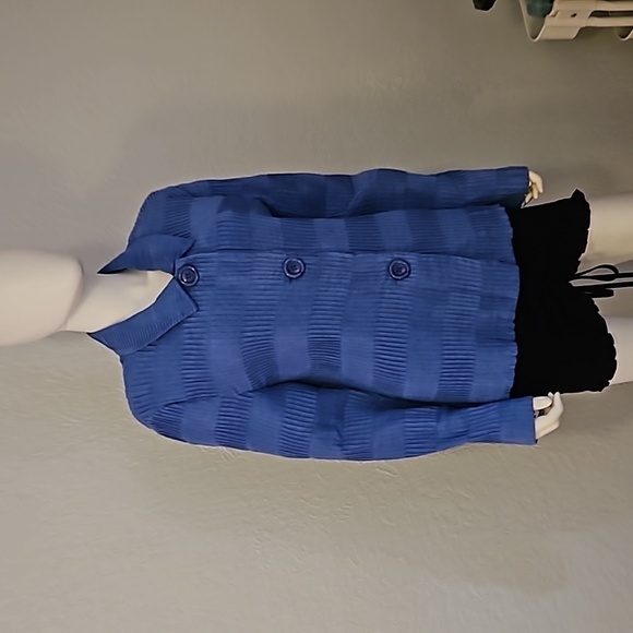 VTG ERIN LONDON Cornflower Button Down Pleated Shacket - Picture 2 of 8